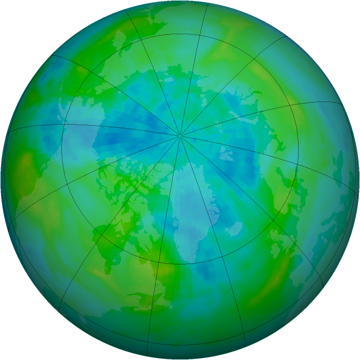 Arctic ozone map for 15 September 1986